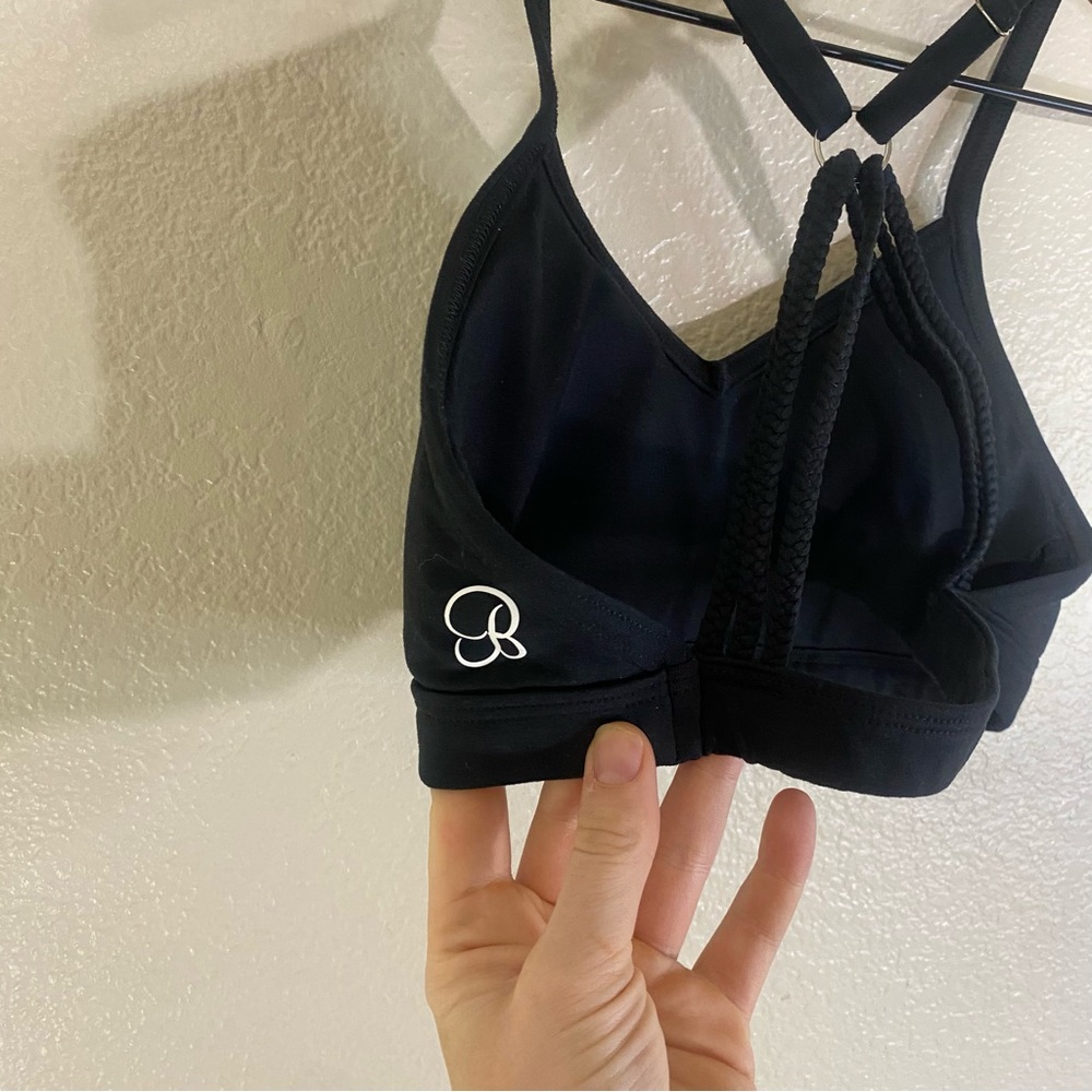Bombshell Sportswear BRAID BACK Silver Ring Sexy SPORTS BRA in Black Fit Size S - Picture 9 of 9